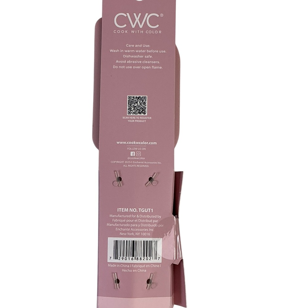 CWC Cook With Color Pink Silicone Turner & Spatula Set BPA Free 450F - Picture 7 of 13